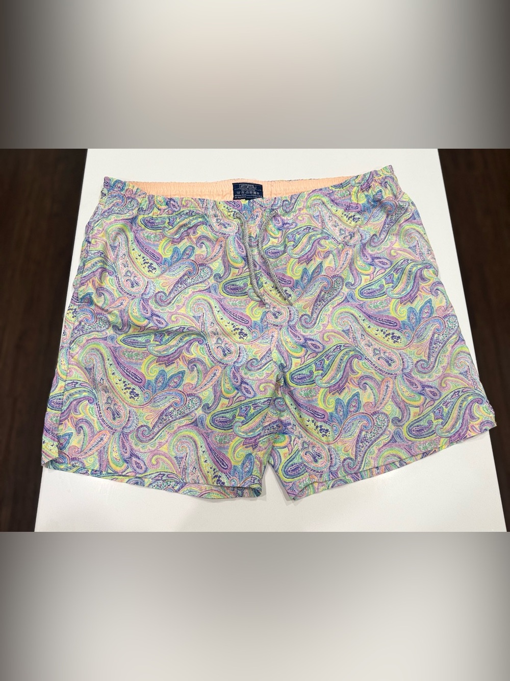 Michael's Mens XL Multicolor Paisley Swim Trunks Mesh Lined Drawstring Waist